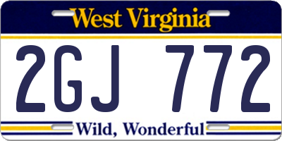 WV license plate 2GJ772