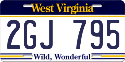 WV license plate 2GJ795