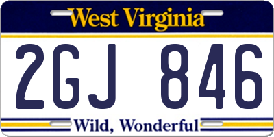 WV license plate 2GJ846