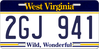 WV license plate 2GJ941