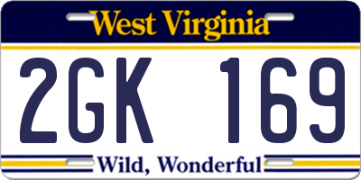WV license plate 2GK169