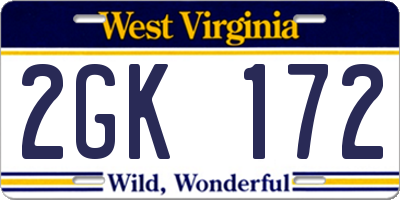 WV license plate 2GK172