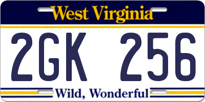WV license plate 2GK256
