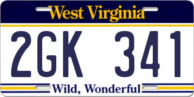 WV license plate 2GK341