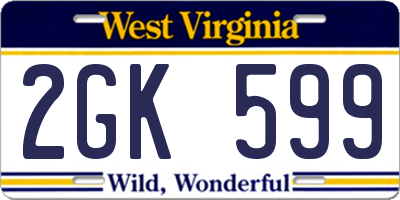 WV license plate 2GK599