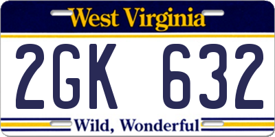 WV license plate 2GK632