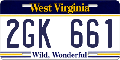 WV license plate 2GK661