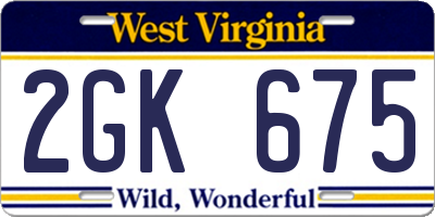 WV license plate 2GK675