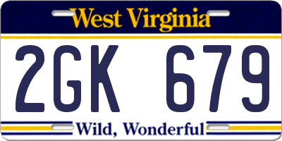 WV license plate 2GK679