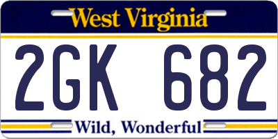 WV license plate 2GK682