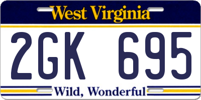 WV license plate 2GK695