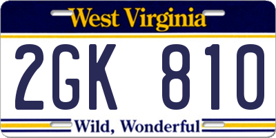WV license plate 2GK810
