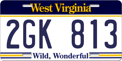 WV license plate 2GK813