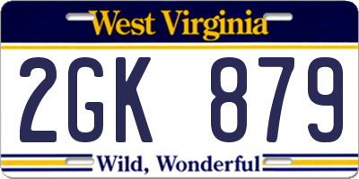 WV license plate 2GK879
