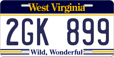 WV license plate 2GK899