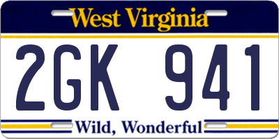WV license plate 2GK941