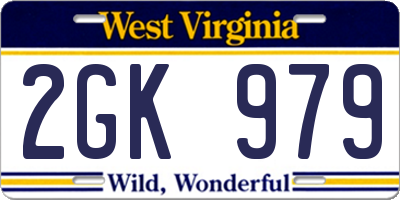 WV license plate 2GK979