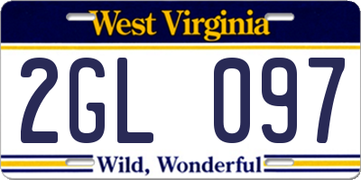 WV license plate 2GL097