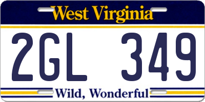 WV license plate 2GL349
