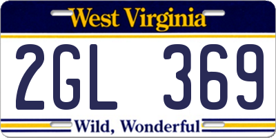 WV license plate 2GL369