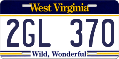 WV license plate 2GL370
