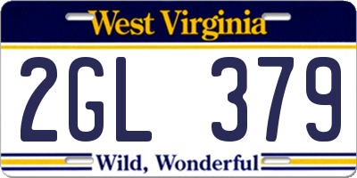 WV license plate 2GL379