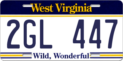WV license plate 2GL447