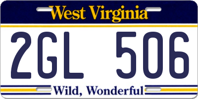 WV license plate 2GL506