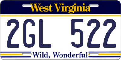WV license plate 2GL522