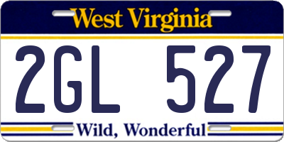WV license plate 2GL527