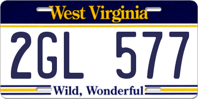 WV license plate 2GL577
