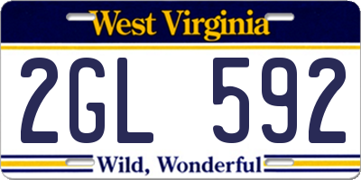 WV license plate 2GL592