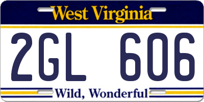 WV license plate 2GL606