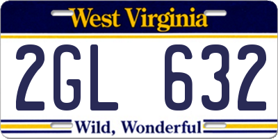 WV license plate 2GL632
