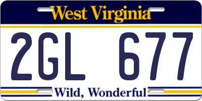 WV license plate 2GL677
