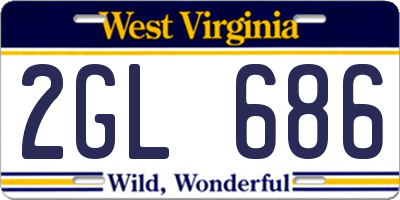 WV license plate 2GL686