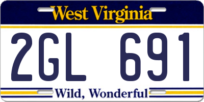 WV license plate 2GL691