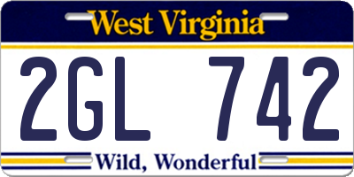 WV license plate 2GL742