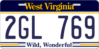 WV license plate 2GL769