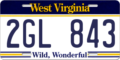 WV license plate 2GL843