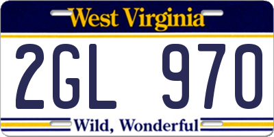 WV license plate 2GL970