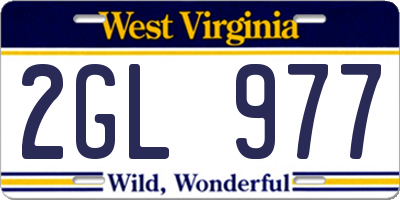 WV license plate 2GL977