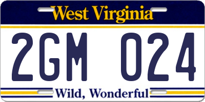 WV license plate 2GM024
