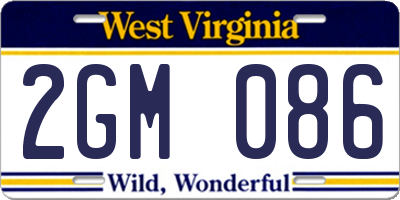 WV license plate 2GM086