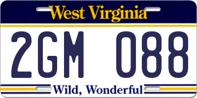 WV license plate 2GM088