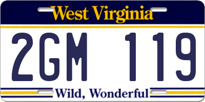 WV license plate 2GM119