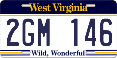 WV license plate 2GM146