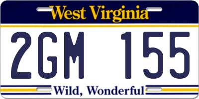 WV license plate 2GM155