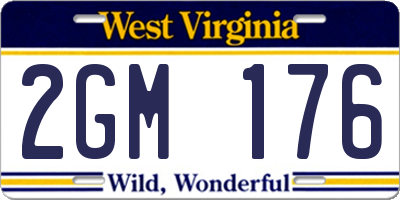 WV license plate 2GM176
