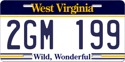 WV license plate 2GM199